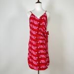 Farm Rio NOWT  Linen blend Copabanana Wrap Mini Dress Red Pink Size M Photo 5