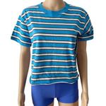 Treasure & Bond NWT Blue Striped Short Sleeve T-Shirt Size XL Photo 0