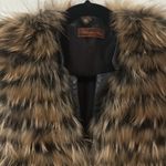 Women's rabbit Fur and leather Vest in Brown and Black Victoria stass small Photo 2