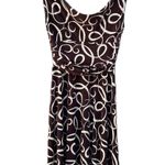 Maggy London Brown White Petite Spiral Flowy Dress Size 4P Photo 0