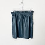 ZARA [] Knit Size Large L Teal Blue Faux Leather High Waisted Paperbag Mini Skirt Photo 1