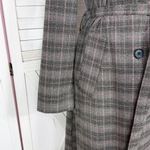 Jennifer Lopez Plaid Double Breasted Lightweight Trench Coat Grey Large Photo 9