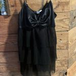 Victoria's Secret  Black Tiered Ruffle Gown Sexy Mini Sleep Sz M BabyDoll Chemise Photo 1