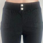 Acrobat Black Flared Leg Mid Rise Elastic Waist Pockets Stretch Pull On Pants 40 Photo 3