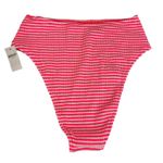 Aerie  Crinkle Stripe High Cut Cheeky Bikini Bottom Neon M New Photo 1