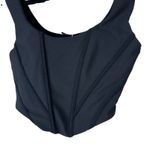 ZARA  NWT Black Corset Style Bustier Fitted Cropped Tank Top Small Photo 1