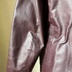 wilson's leather Vintage 90s Burgundy Leather Blazer Jacket Women's S/M Boxy Minimalist Style Photo 5