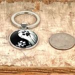 Yin Ying Taiji Animal Paws Key Chain, Black, White Photo 2