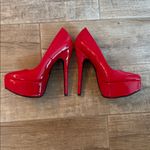 Ellie Stiletto Pumps Sexy Red Patent Leather 6.5”Heels Size 7 Photo 3