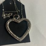 Swavorski Large Silver Heart Pendant Necklace Swarovski Crystal Photo 4