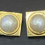 Vintage Signed LES BERNARD Designer Pearl Gold Photo 3