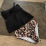 Beachsissi Women Tankini Swimsuit Twist Front Leopard Print 2 Piece Bathing Suit Photo 5