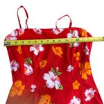 Jones New York Y2K  Red Hawaiian Hibiscus Floral Mini Dress Tropical Beach Size 4 Photo 7