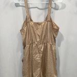 Light coffee leopard silky romper pajamas lingerie Inc intimates cozy pockets Tan Size L Photo 1