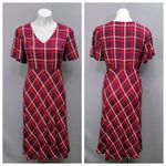 J Jill Burgundy Red Plaid V Photo 1
