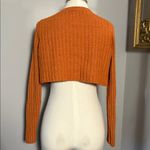 Urban Outfitters XS Burnt Orange Rose Ribbed Crop Cardigan Sweater Photo 1