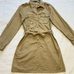J.Crew Women’s Light Brown Belted Utility Shirt Dress Approx Size S/M Fall Photo 2