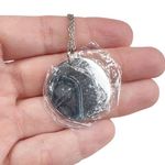 New Silver Tone Mother & Daughter Round Pendant Necklace Photo 6