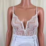 Women's Shop17 Lace Accent Romper Size Medium White Photo 2