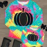 Tie Dye Pumpkin Shirt women’s size small Multiple Photo 0