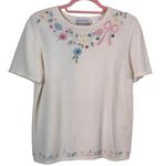 Alfred Dunner Vintage 1980's Floral Embroidered Sweater Size PL Photo 0