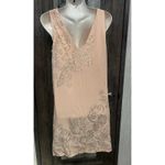 Trina Turk  Coral Pink Metallic Gold Cutout Jacquard Sleeveless Cocktail Dress 2 Photo 2