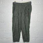 Athleta Women's Green Voyager Cropped Linen Pant with Pockets Size 10 Photo 1