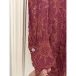 Free People  Bohemian Long Sleeve S Mia Tunic Aztec Print Blouse Pink Festival Photo 1