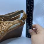Ecco  Wedges Sandals Woven Brown Open Peep Toe size 41 Photo 1