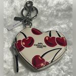 Coach Heart Coin Pouch Bag Charm With Cherry Print Photo 5