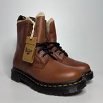 Dr. Martens 1460 Serena Faux Fur Lined Farrier Leather Combat Boots - Saddle Tan Photo 0