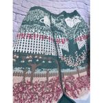 Northern Reflections Vintage XL/TG Green Pink Floral Cat Cardigan Sweater Photo 5