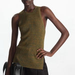 COS  Slim Fit Ribbed Vest in Green Photo 0