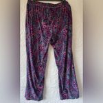 Cuddl Duds  pink / purple fleecy cozy wide leg lounge pants / pajama bottoms; L Photo 3