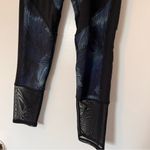 Threads 4 Thought  Cropped Leggings Mesh Black Blue Feather Print Small Photo 1