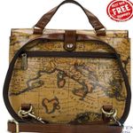 Patricia Nash Vatoni Small Printed Leather Backpack European Map Women's Bag Photo 1