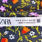 ZARA  Floral Print Long sleeve Mini Dress Black S Photo 3
