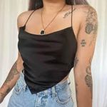 Princess Polly Julia Top Black Satin Backless Drape Cowl Neck Size US 6 S Small Photo 0