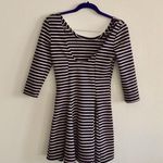 Free People  Navy & Cream Striped Fitted Dress Size XS Photo 3