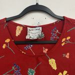 Vintage Red Floral Dressing Clio Dress Petite Medium Pockets Cottage Kidcore Size undefined Photo 4