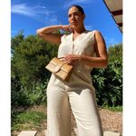 Dissh NEW Banks Butter Linen Vest Lightweight V-Neck Button Front Cream Size 4 Photo 1