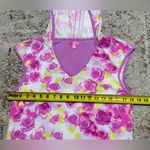 Betsey Johnson  Floral Hooded Swim Suit Cover Up Pink Rose Blossom size S Photo 3
