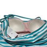 Lime Ricki NWT  Bandeau Pool Stripe Tankini Top Blue Aqua White Size M Medium New Photo 2