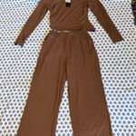 Moral Brown Women's pants top set Small NWT Photo 0