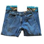 Levi's LeatheRock USA Custom Beaded Hem Jeans Blue Size 32 Photo 2