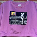 MTV Brand MTV Screen Cropped Crew Neck Sweatshirt Photo 1