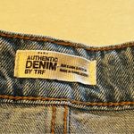 ZARA Authentic Denim TRF Womens Size Small Blue Denim Jean Skirt Red Stripe Mini Photo 2