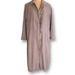 London Fog Vintage 90s  Faux Suede Tan Trench Coat Belted Size 6 Zip Lining Fall Photo 9