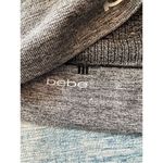 Bebe  Heathered Gray Ribbed Knit Athletic Sports Bra w Cut Outs Large Photo 4