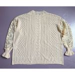 J.Crew J.‎ Crew Women's 2XL Beige Lace Knit Pullover Sweater Long Sleeve Photo 1